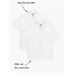 2pk Girls' Non-Iron School Shirts (2-18 Yrs)