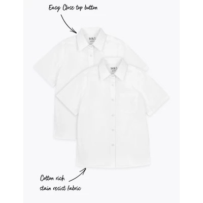 2pk Girls' Non-Iron School Shirts (2-18 Yrs)