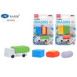 Набор "Ластик-игрушка конструктор" "TRAFFIC" в блистере 145х95 мм QH-8305 Basir