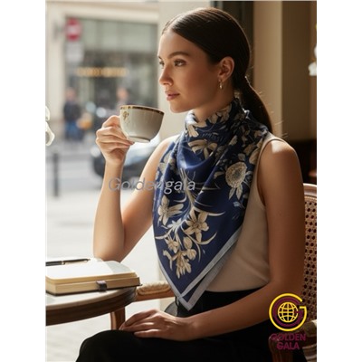 Платок утепленный "Византия" Арт 2026/5 (фон синий)