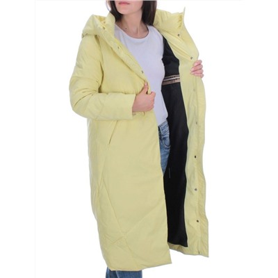 22339 YELLOW Пальто стеганое зимнее женское (200 гр. холлофайбера)