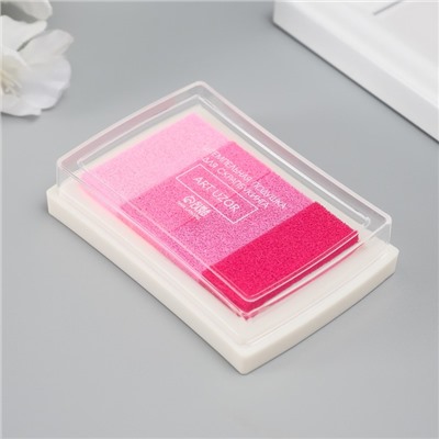 Штемпельная подушка 4 цвета "Розовая палитра" 7,8х5,5х1,8 см