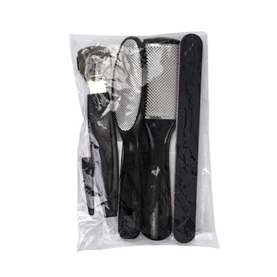 УЦЕНКА Набор педикюрный, 7 предметов, (10 лезвий), чёрный