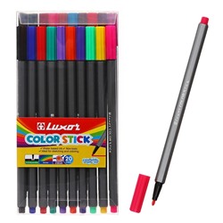Фломастеры 20 цветов Luxor Color Stick", смываемые, ПВХ, с европодвесом