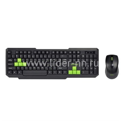 Комплект клавиатура+ мышь Smartbuy 230346AG-KN беспроводной (черный/зеленый)