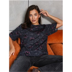 Футболка "Принт" графит женская