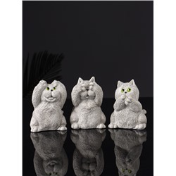 Набор фигурок «Три кота: ничего не вижу, не слышу, не говорю», гипс, 7 см, серый