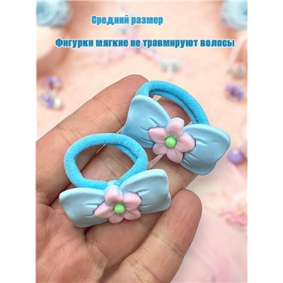 Набор детских резинок для волос (бантики) РД 17 (5 пар/10 штук)