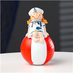 Фигурка «Девочка-морячка на шаре», красный, 12 см
