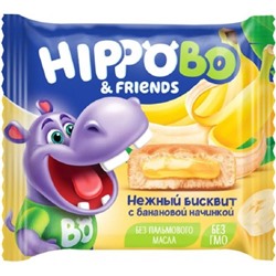 Пирожные Hippo Bo с банановой начинкой 32г/1 уп 12шт/KDV