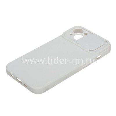 Задняя панель для  iPhone 13 6.1"  Силикон матовый (защита камеры) белая