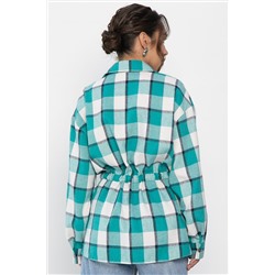 Рубашка хлопковая Джанет (бело-зеленая) Б14270-4М