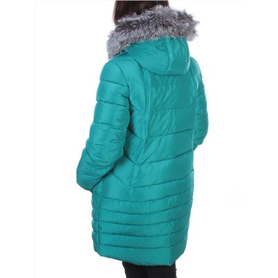 15-298 GREEN Пальто зимнее женское (200 гр. холлофайбера)