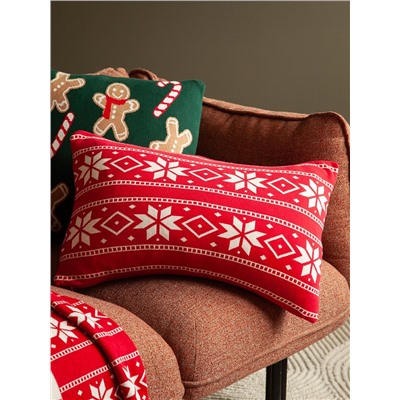 Подушка вязаная с новогодним рисунком Frostwork из коллекции New Year Essential, 40x60 см