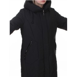 A618 BLACK Пальто зимнее женское (верблюжья шерсть, 120 гр. холлофайбер)