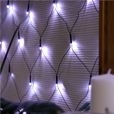 Гирлянда «Сеть» 1.6 × 1.6 м, IP20, тёмная нить, 144 LED, 8 режимов, 220 В, свечение белое
