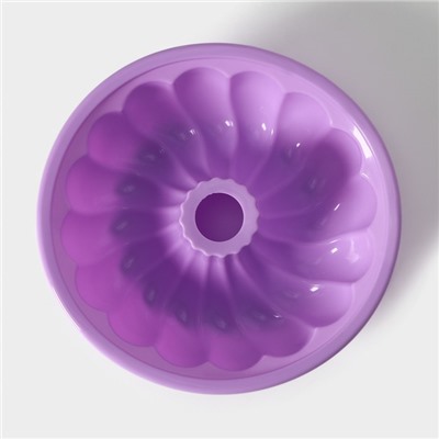 Форма для выпечки Доляна «Немецкий кекс. Завиток», силикон, d=20 см, внутренний d=18.5 см, цвет сиреневый