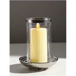 Подсвечник на 1 свечу «Моро», керамика, стекло, d=8 см, серебро, 12×12×17.2 см