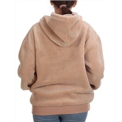 105 BEIGE Худи женское Тедди на флисе