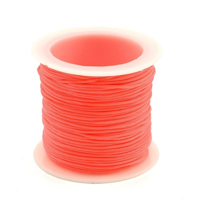 Шнур для плетения шелковый 0,8мм цв.оранжевый неон, 15м.