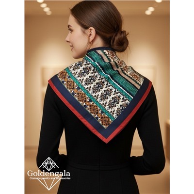 Косынка шелковая с принтом Арт 25183/011