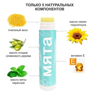 Бальзам для губ Сделано пчелой Мёд + Мята 4,25 гр
