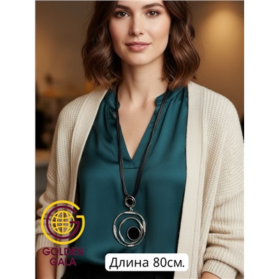 Кулон на кожаном шнурке "Женская грация" Арт КШ2130/06