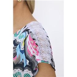 Платье Летние деньки (серо-голубое) П13652-18М