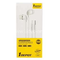 Наушники MP3/MP4 ONE DEPOT H34 вакуумные (белые)