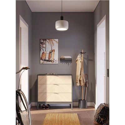 Вешалка напольная Oulof, 158 см, бук/черная