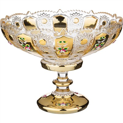 ФРУКТОВНИЦА НА НОЖКЕ "LEFARD GOLD GLASS" ДИАМЕТР=30 СМ. ВЫСОТА=23 СМ. (КОР=4ШТ.)