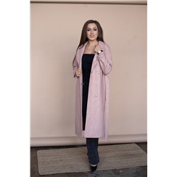 Пальто женское демисезонное 21820 (розовый рубчик)