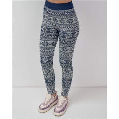 Комплект женского термобелья синего цвета 2520S