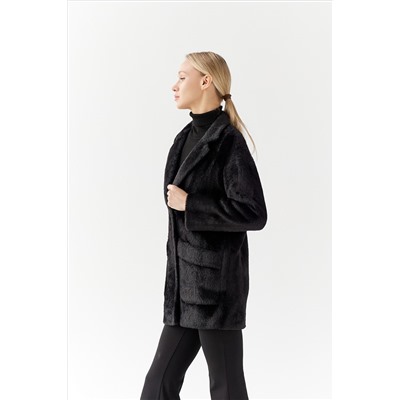 Пальто женское демисезонное 25520 (черный/тедди)
