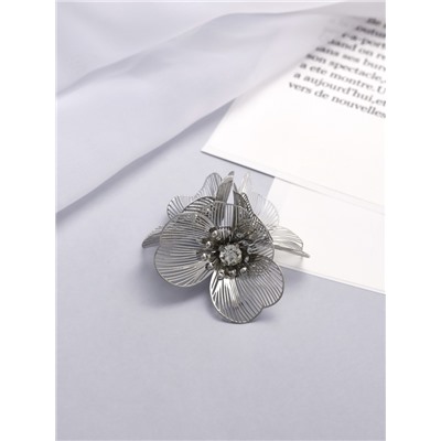 Брошь «Цветы» незабудки, белая в серебре