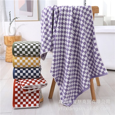 Bath towel, soft gauze chess, increased thickness, with your logo imprint, Birthday gift
