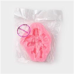 Молд для заливки Доляна «Ангел с гармошкой», силикон, 9×7.4×2 см, розовый