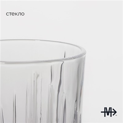 Стаканы Magistro «Богема. Полоса», 310 мл, 8.3×7.7×9 см, набор 6 шт., стекло, прозрачные