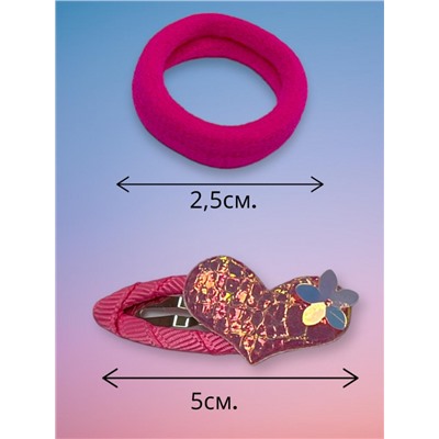 Детский набор аксессуаров для волос (2 резинки и 2 тик-так) НД4 тип 2