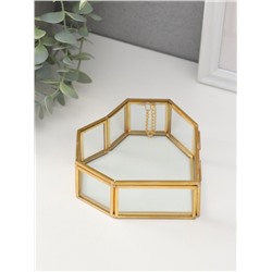 Шкатулка для украшений (колец, колье, серёг) «Сердце», стекло, 12×12×4 см