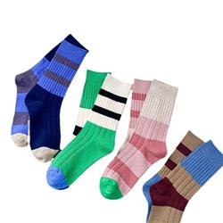 Asymmetrical trend brand cotton knee socks for men and women, 2023, mid-length