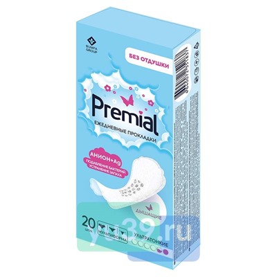 Прокладки ежедневные с анионным чипом Premial Protect Comfort 20шт