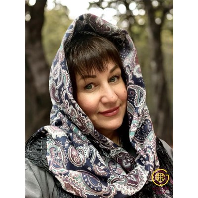 Косынка теплая на флисовой подкладке с бахромой Арт 2347/16