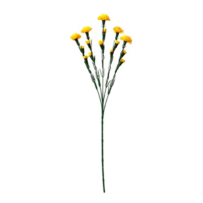 Цветы искусственные «Гвоздика кустовая», h=60 см, жёлтые