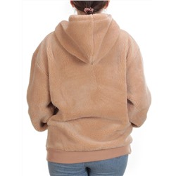 103 BEIGE Худи женское Тедди на флисе