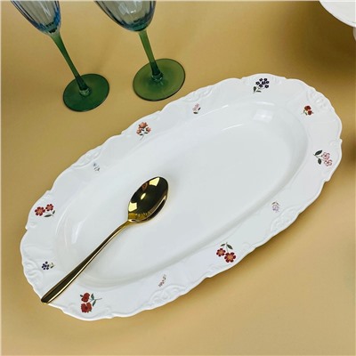 109-229 Овальное блюдо 41х25х4см КРОКУС в под.уп.(х8)Фарфор