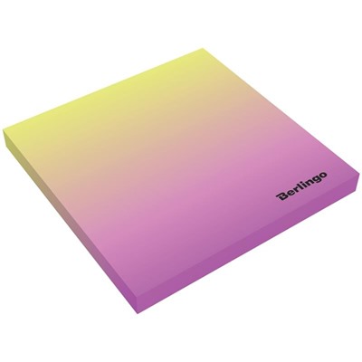 Самоклеящийся блок Berlingo "Ultra Sticky. Radiance", 75*75мм, 50л., желтый/розовый градиент