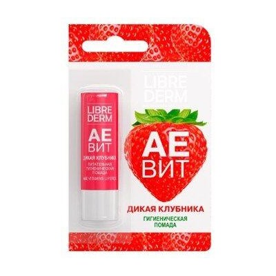 LIBREDERM АЕВИТ Помада губная гигиеническая питательная дикая клубника 4 гр