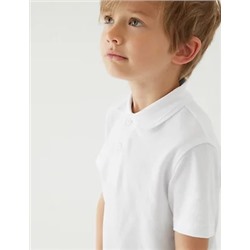 5pk Unisex Pure Cotton School Polo Shirts (2-18 Yrs)