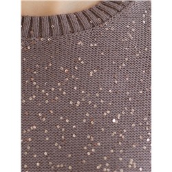 Платье вязаное из хлопковой пряжи с пайетками